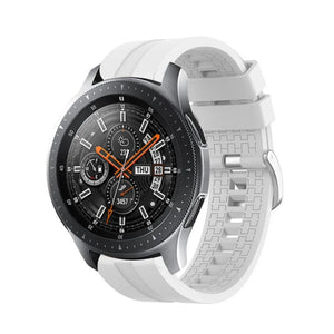 Silicone Strap 'Extreme', white, on a watch, 3/4 front view