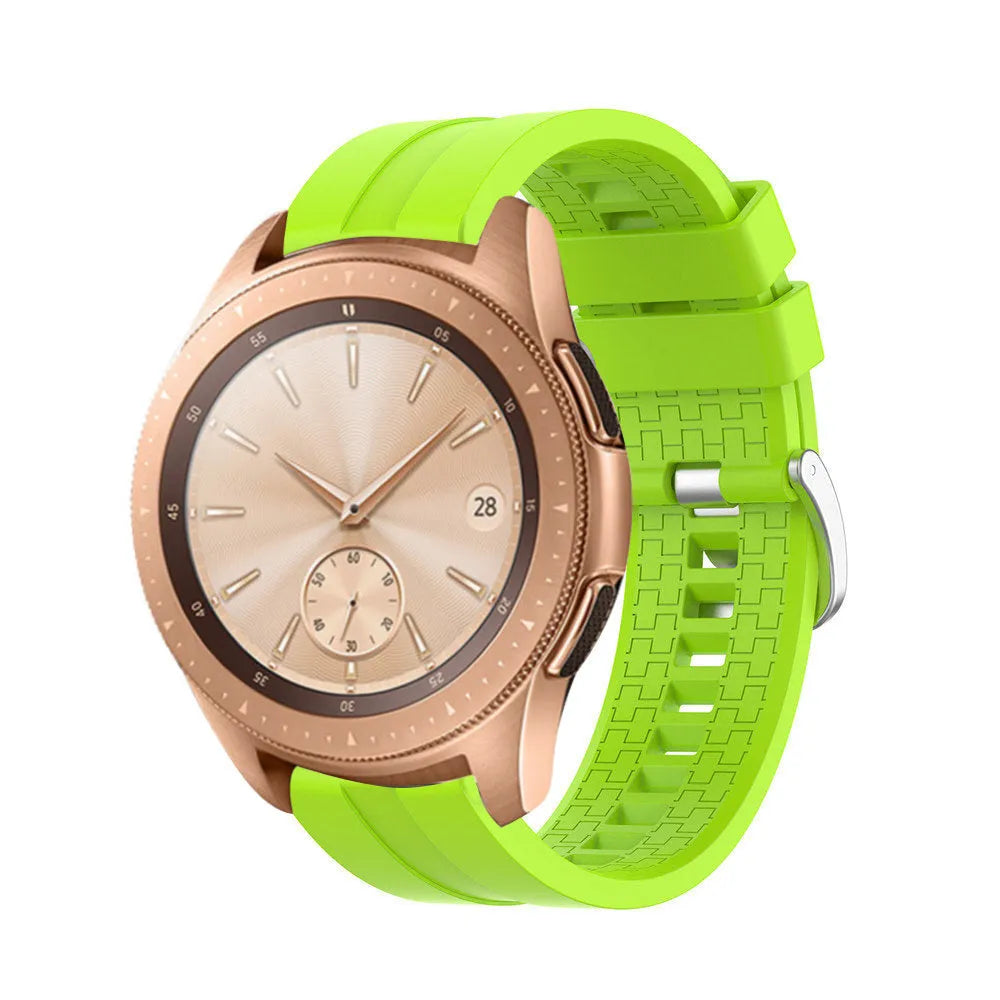 Silicone Strap 'Extreme', lime, on a watch, 3/4 front view