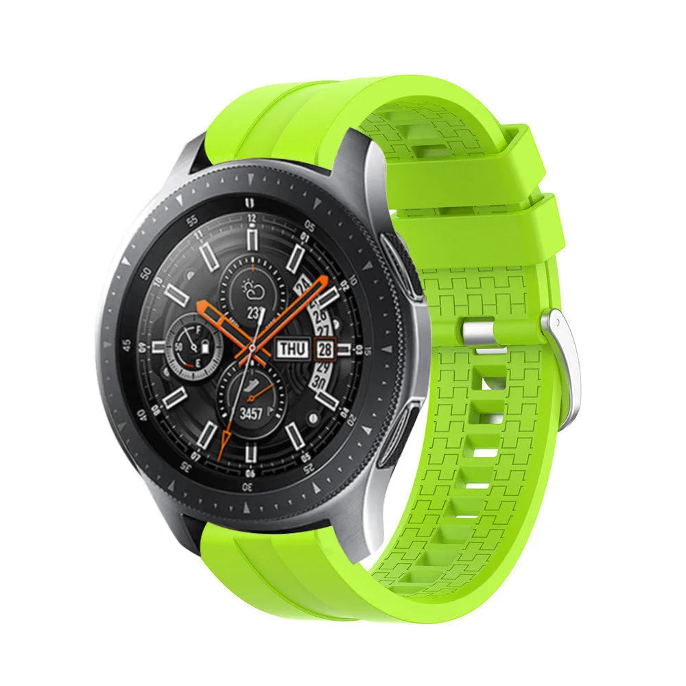 Silicone Strap 'Extreme', lime, on a watch, 3/4 front view