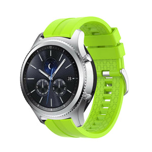 Silicone Strap 'Extreme', lime, on a watch, 3/4 front view