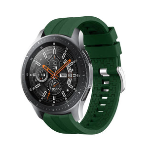 Silicone Strap 'Extreme', army green, on a watch, 3/4 front view