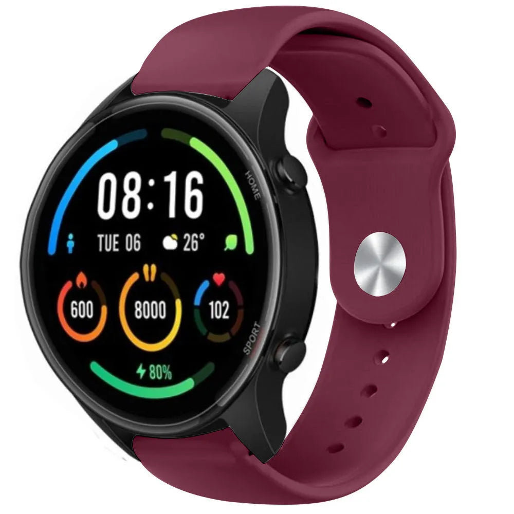 Silicone Sport Strap, on a watch, 3/4 front view