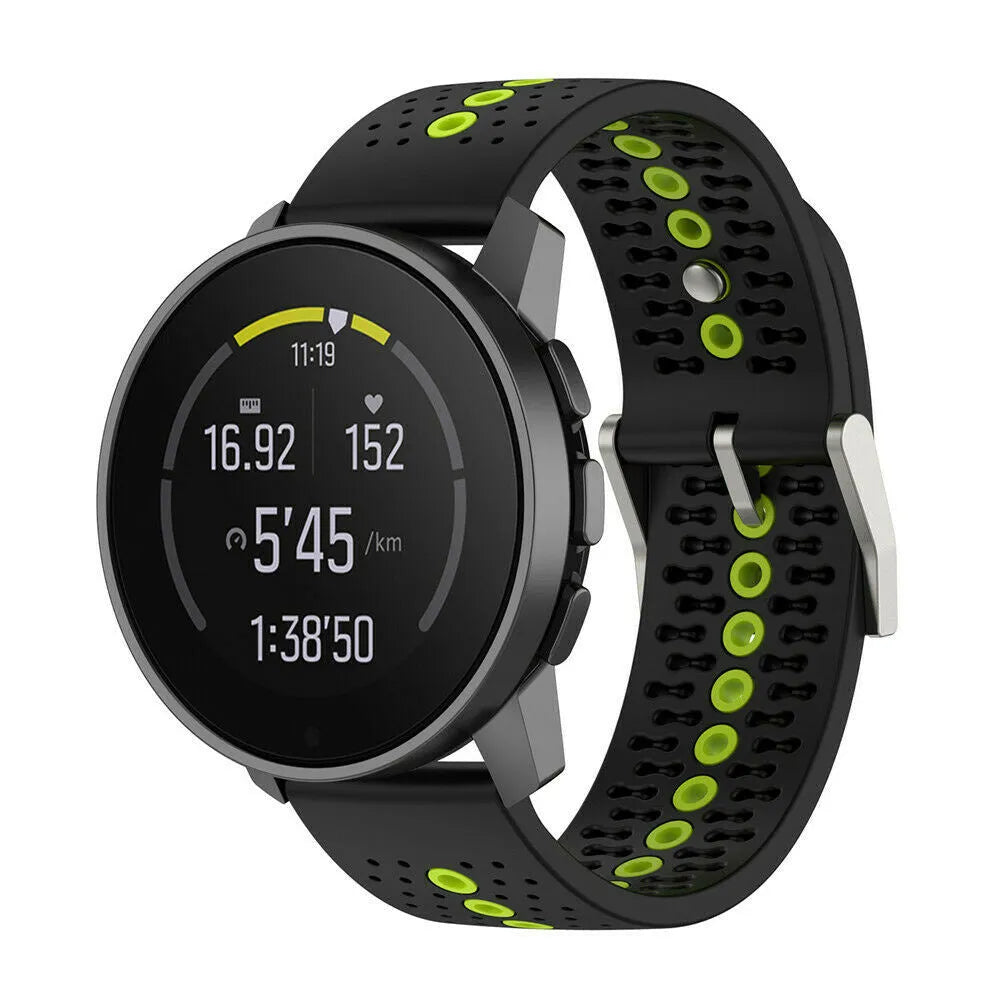 Suunto Run siliconen bandje (zwart/geel)