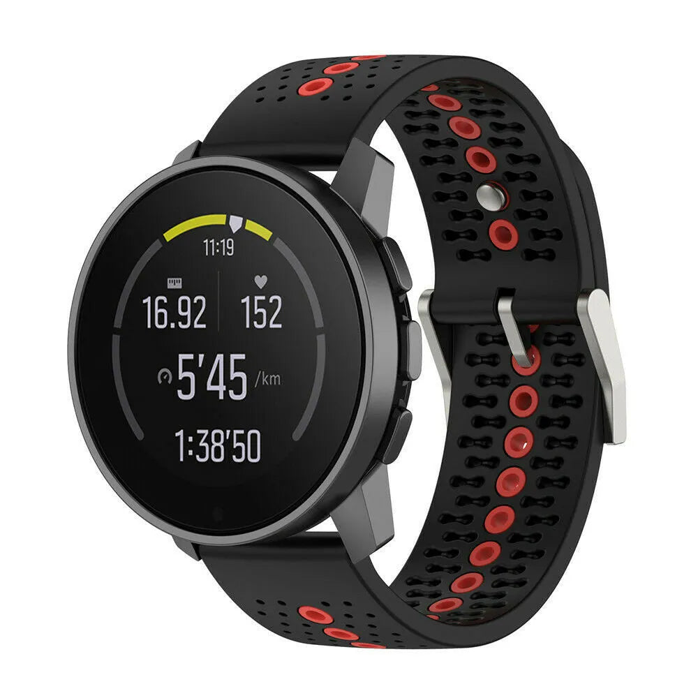 Suunto Run siliconen bandje (zwart/rood)