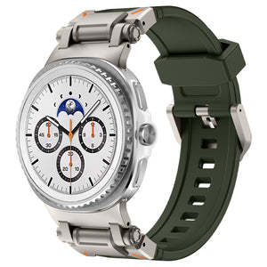 Samsung Galaxy Watch 9 - 44mm Silicone Strap 'Explorer' (Green with Titanium)
