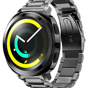 Titanium Strap, graphite, on a watch, 3/4 front view