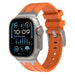 Apple Watch luxe liquid silicone band (oranje met titanium)
