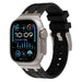 Apple Watch Ultra luxe liquid silicone band (zwart met titanium)