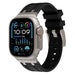 Apple Watch luxe liquid silicone band (zwart met titanium)