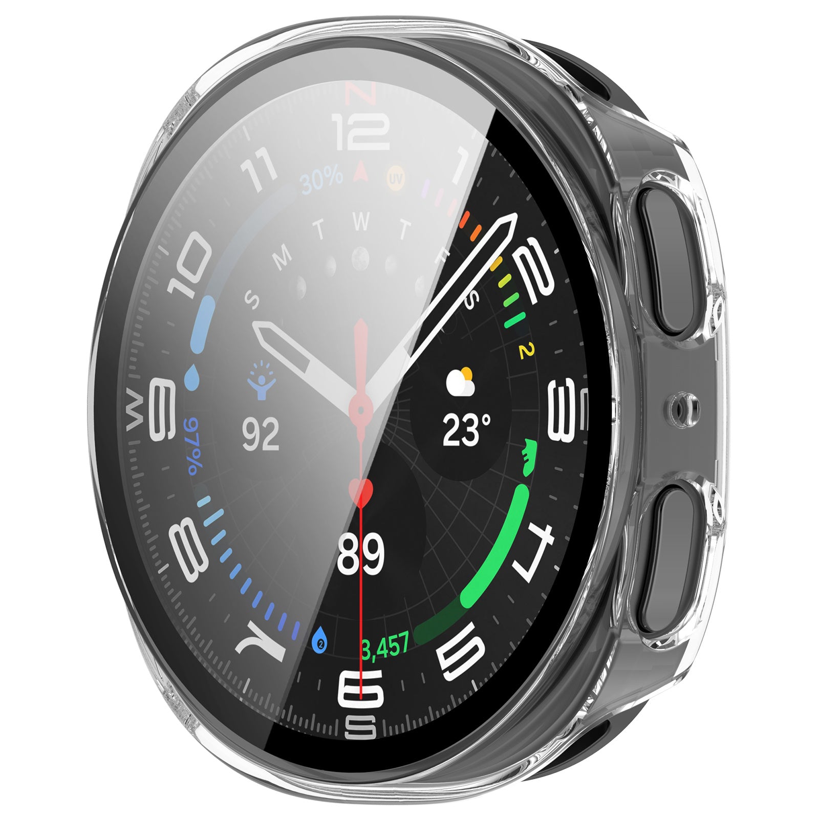 Samsung Galaxy Watch 8 - 44mm hard case met glas (transparant)