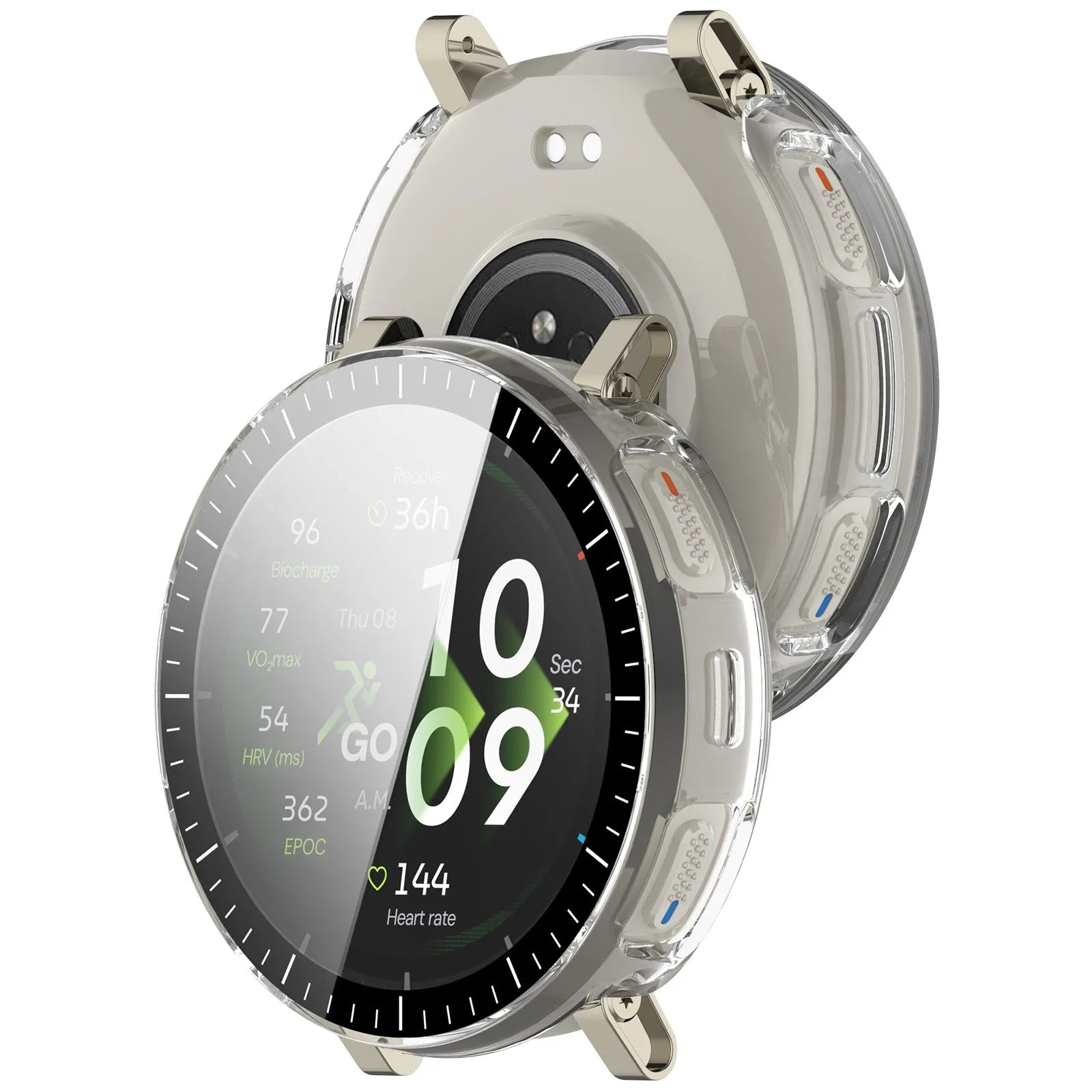 Amazfit Active 3 Premium PC case met glas (transparant)