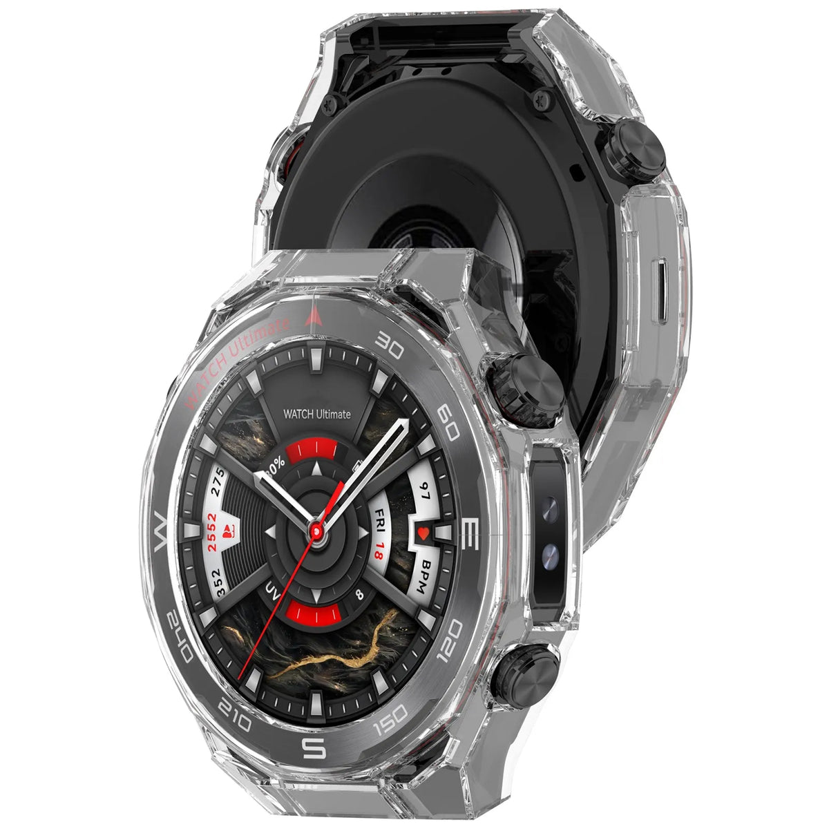 Huawei Watch Ultimate PC case met glas (transparant)
