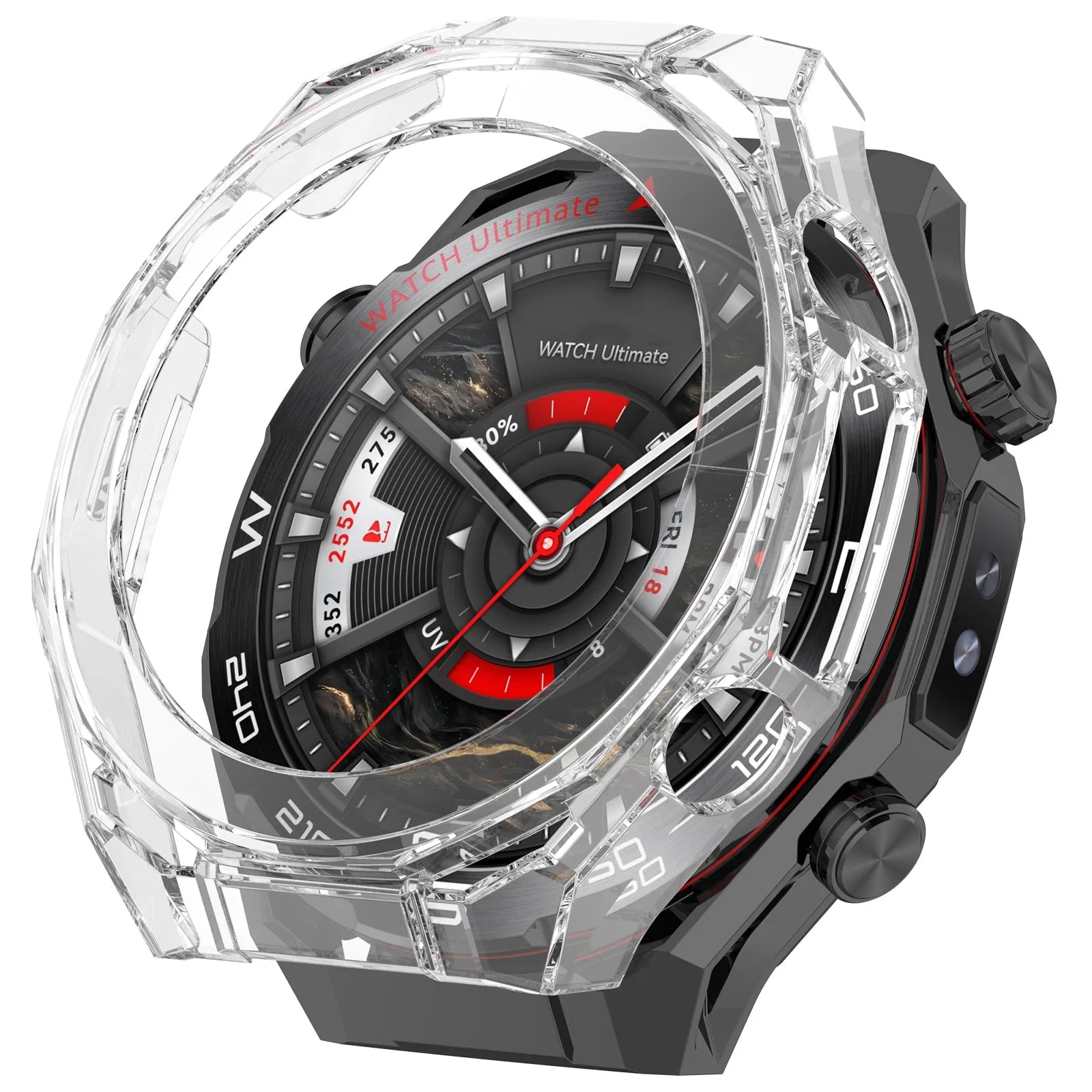 Huawei Watch Ultimate PC case met glas (transparant)