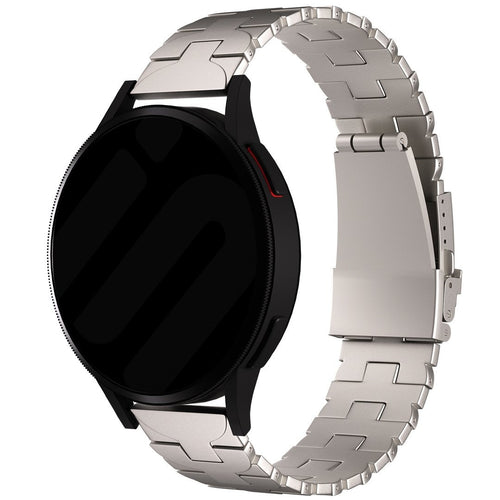 Butterfly Titanium Strap, on a watch, 3/4 front view