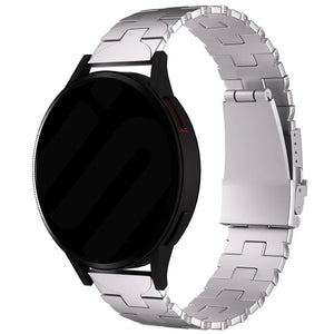 Butterfly Titanium Strap, silver, on a watch, 3/4 front view