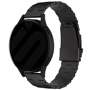 Butterfly Titanium Strap, black, on a watch, 3/4 front view