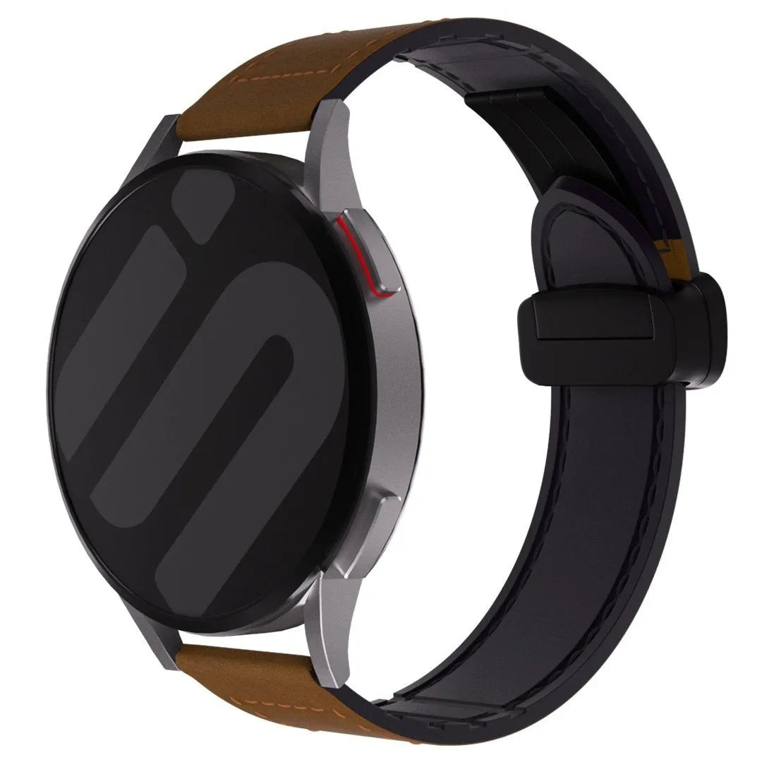 Amazfit Balance 2 leren bandje met D-buckle (donkerbruin)