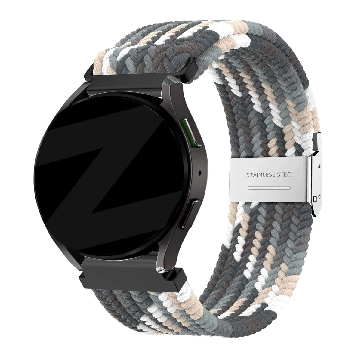 Woven Nylon Strap, on a watch, 3/4 front view