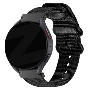 Bandz Huawei Watch GT 5 - 46mm nylon band met gesp (zwart)