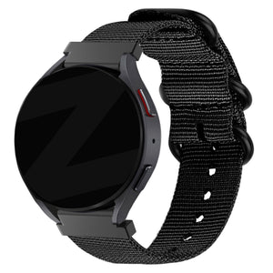 Bandz Huawei Watch GT 5 Pro - 46mm nylon band met gesp (zwart)