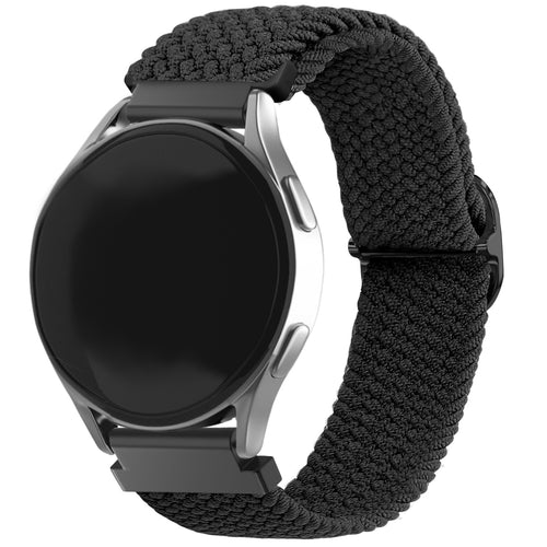 Nylon Adjustable Braided Strap, black, on a watch, 3/4 front view