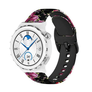 Print Silicone Strap, on a watch, 3/4 front view