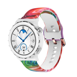 Print Silicone Strap, on a watch, 3/4 front view