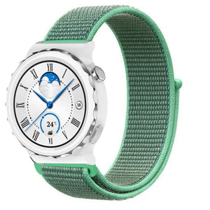 Nylon Strap, mint, on a watch, 3/4 front view