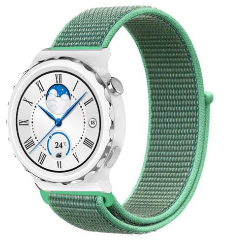 Nylon Strap, mint, on a watch, 3/4 front view
