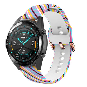 Print Silicone Strap, on a watch, 3/4 front view
