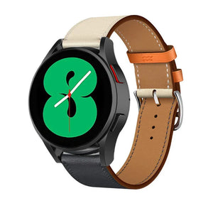 Leather Strap 'Duo', on a watch, 3/4 front view