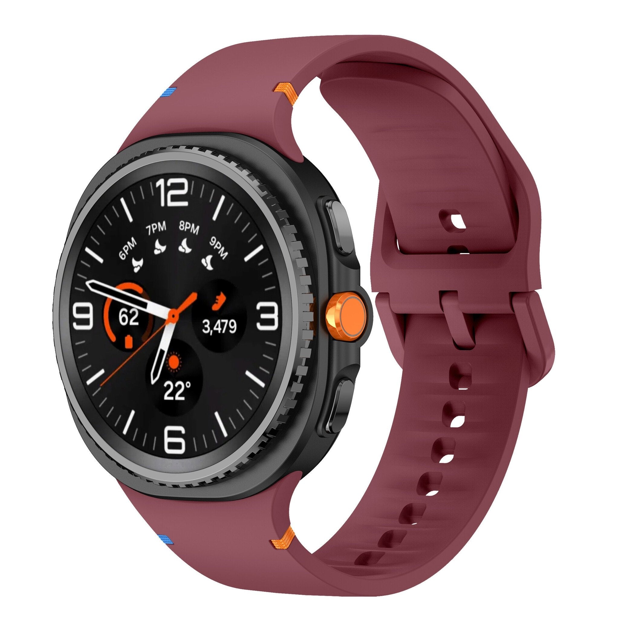 Samsung Galaxy Watch 8 - 44mm Silicone Strap (Wine Red)