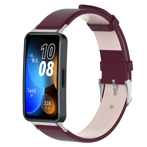 Huawei Band 10 leren bandje (wijnrood)