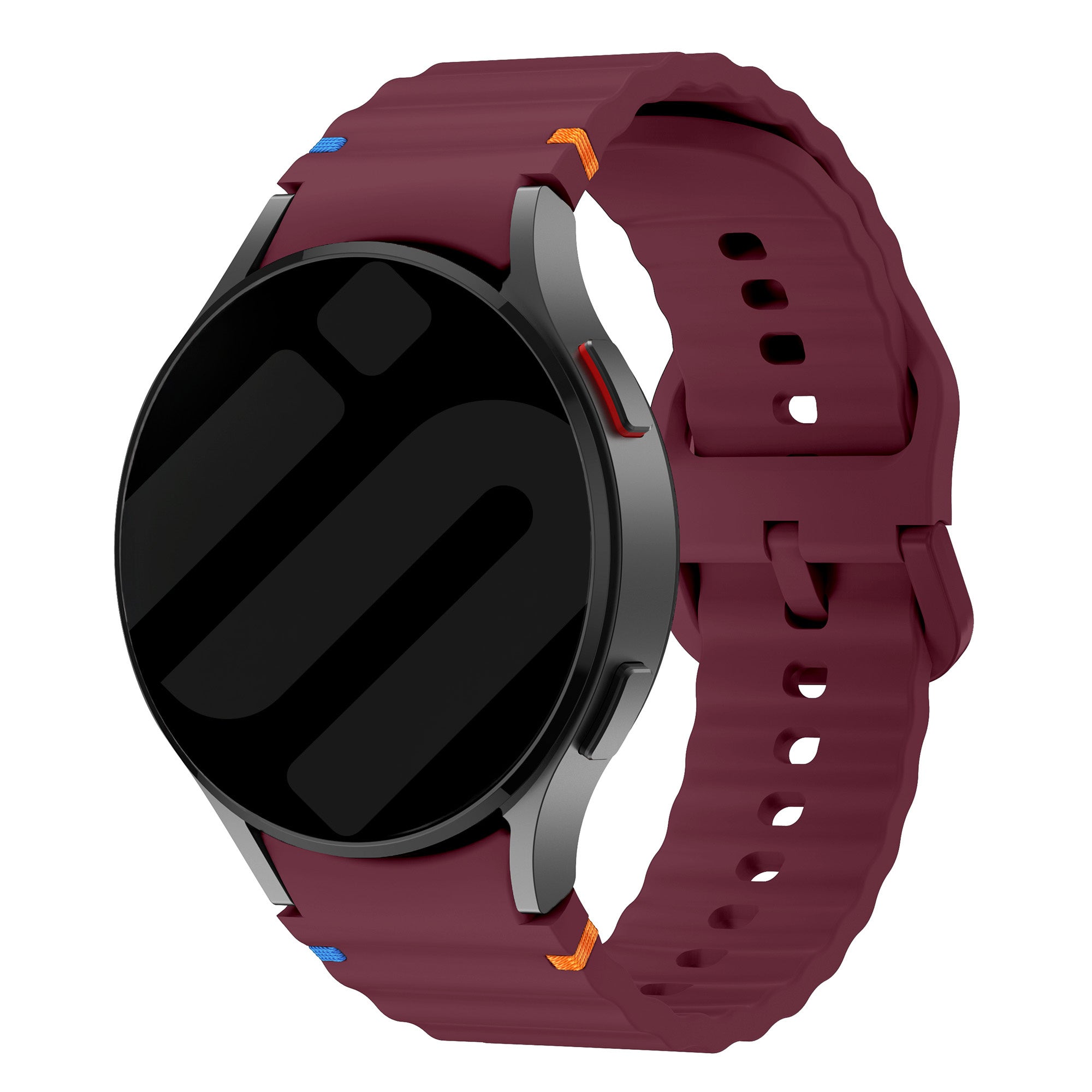 Samsung Galaxy Watch 4 44mm Wave bandje (wijnrood)
