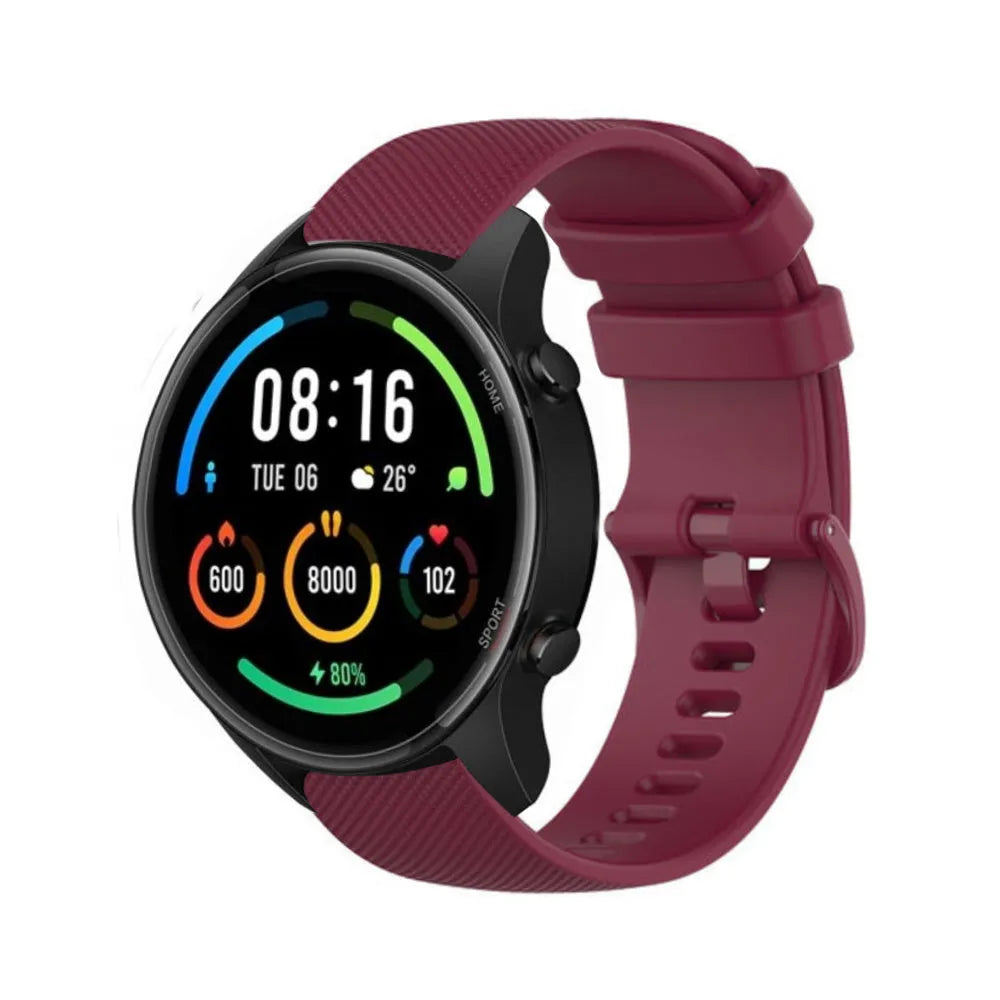 Premium Silicone Strap, on a watch, 3/4 front view