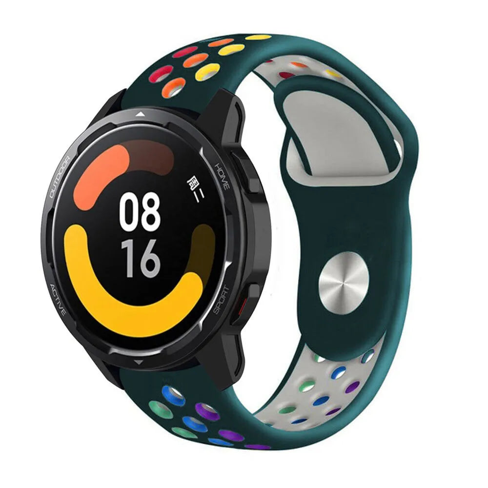 Silicone Sport Strap, on a watch, 3/4 front view