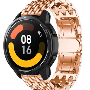 Steel Dragon Strap, rose gold, on a watch, 3/4 front view