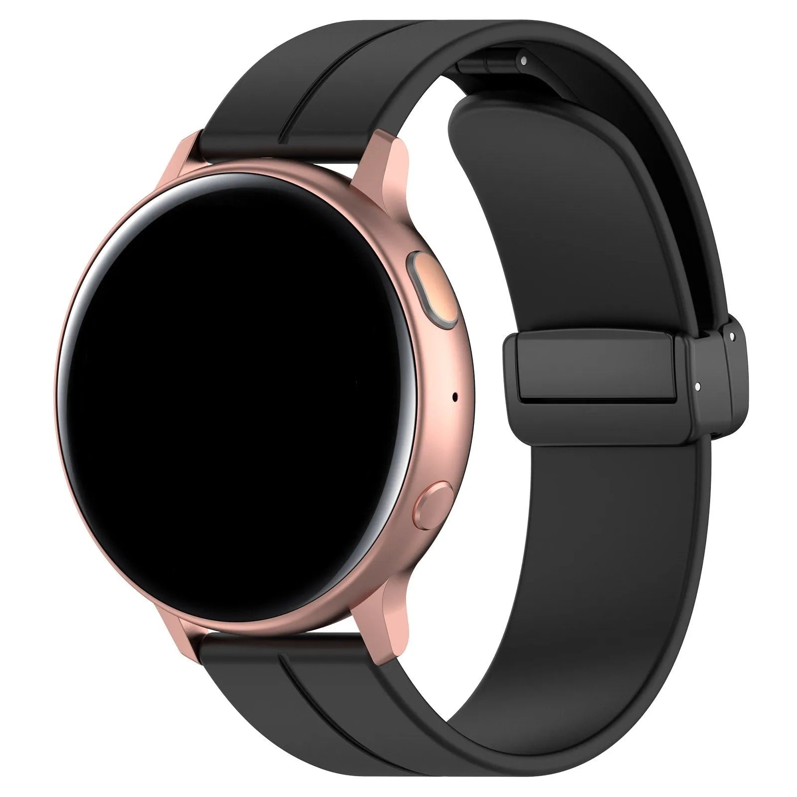 Coros Apex 46mm d-buckle siliconen bandje (zwart)