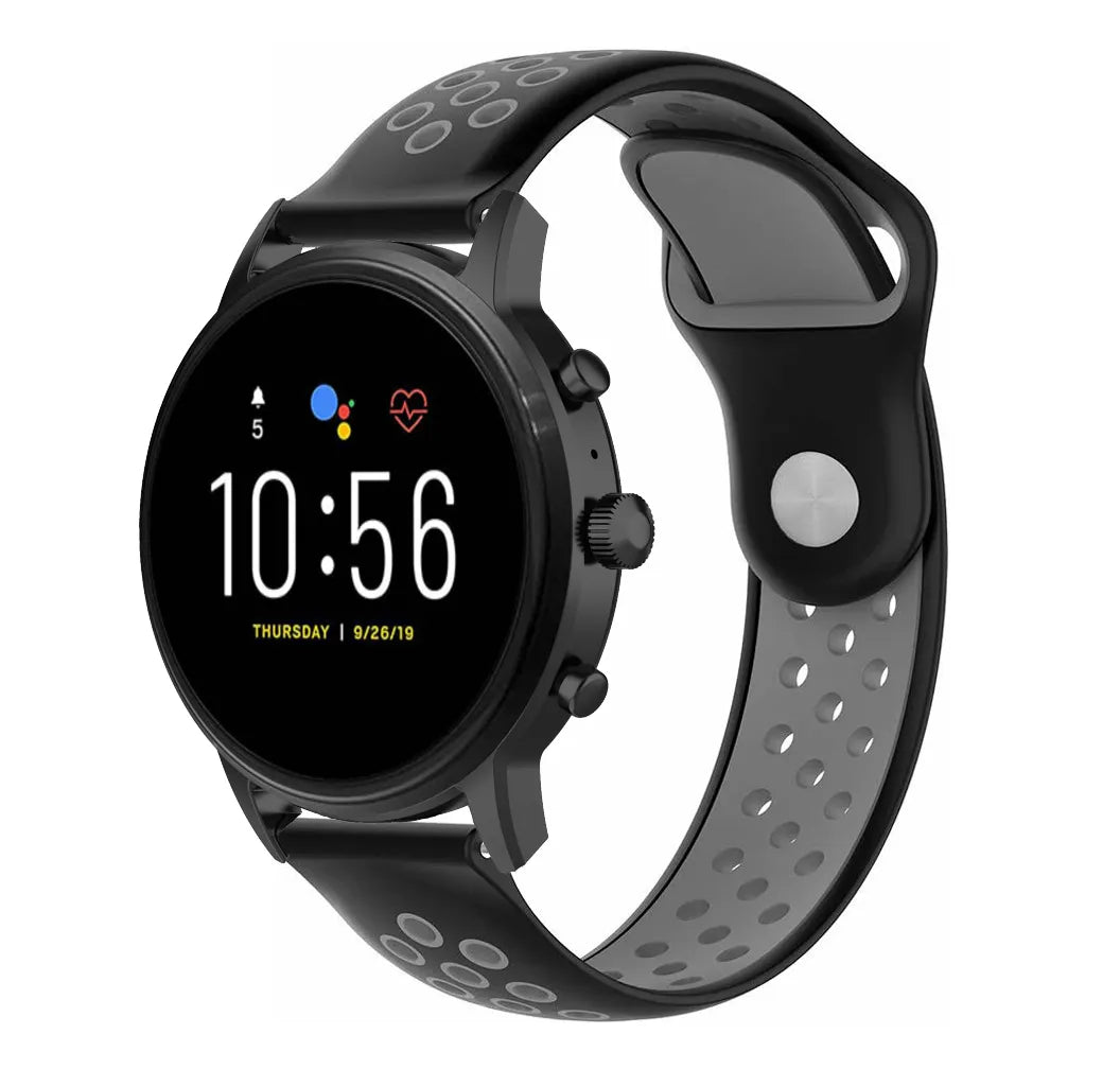 Fossil Gen 4 Explorist (HR) sport band (zwart/grijs)