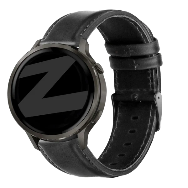 Bandz Garmin Forerunner 170 lederen band 'Classic' (zwart)