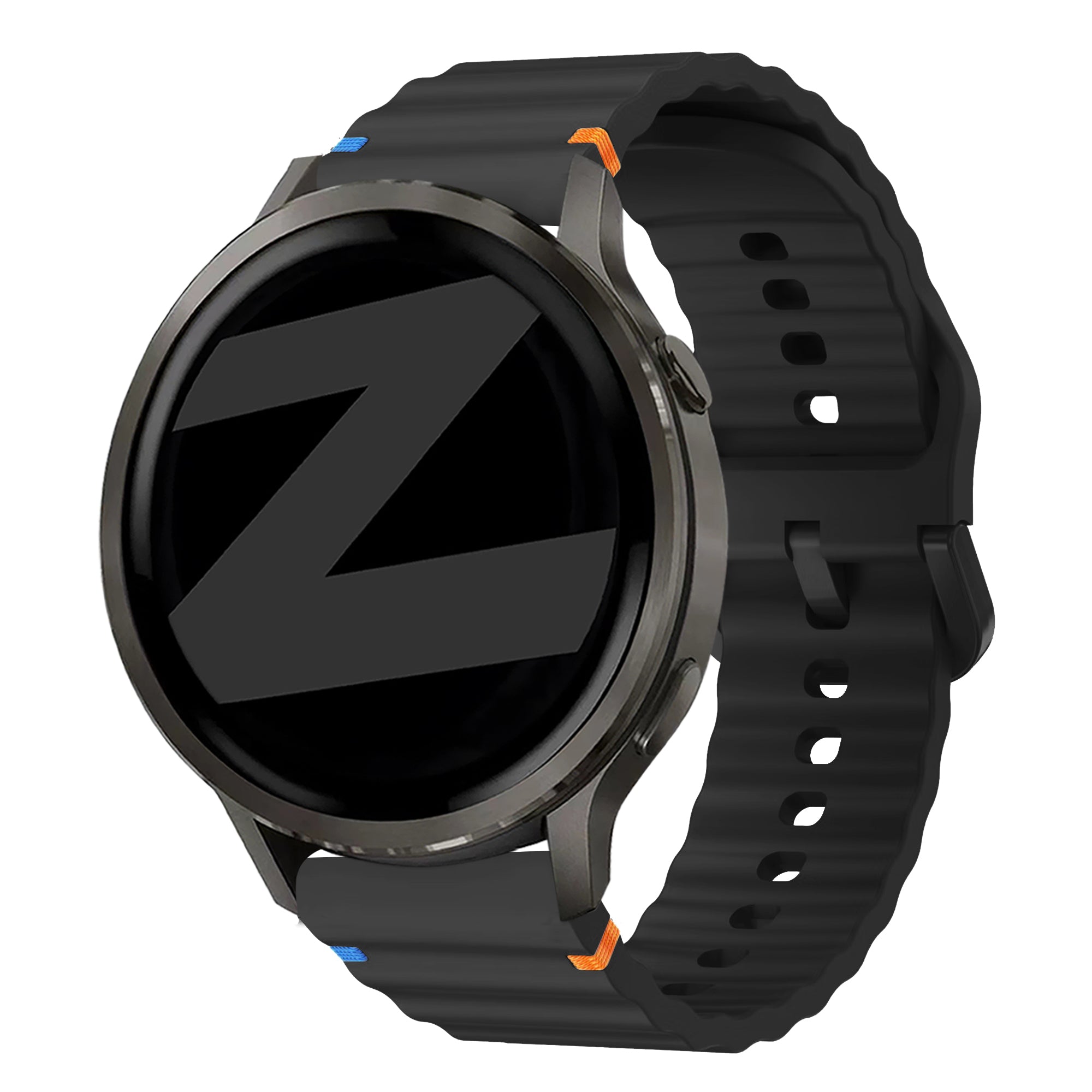 Bandz Garmin Forerunner 255s siliconen band 'Wave' (zwart)