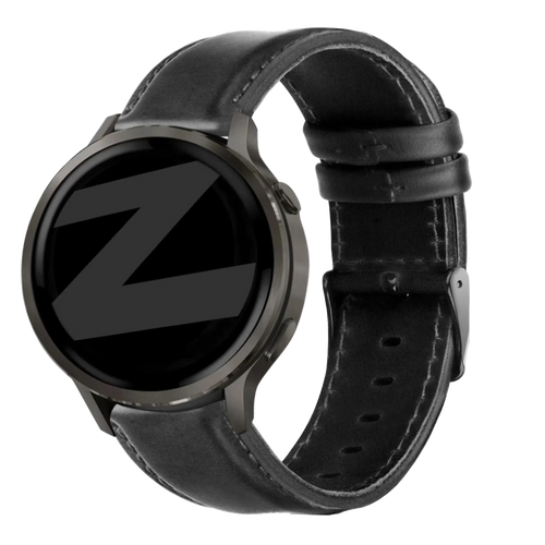 Bandz Garmin Vivomove Style lederen band 'Classic' (zwart)