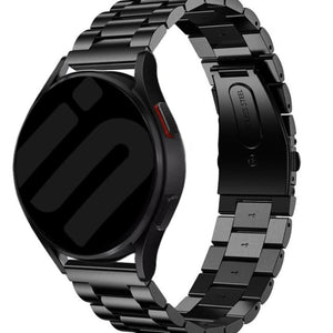 Steel Strap, black, on a watch, 3/4 front view