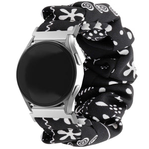 Samsung Galaxy Watch 3 41mm scrunchie bandje (zwart mix)