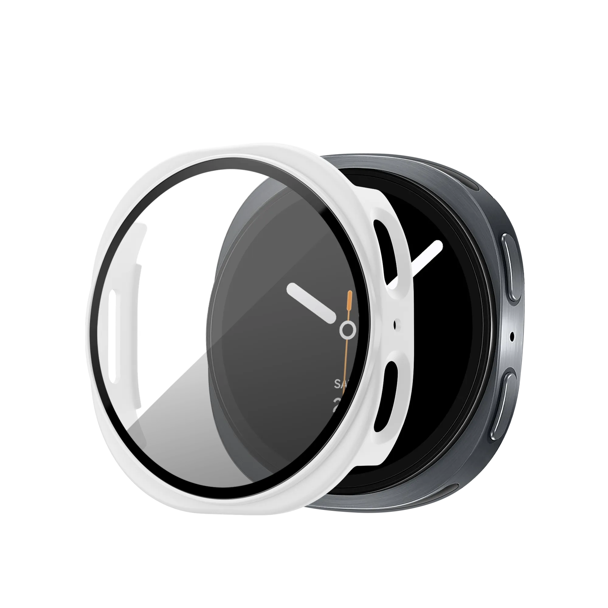 Bandz Samsung Galaxy Watch 8 - 40mm / 9 - 40mm PC Cover with Glass (White)