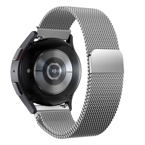 Bandz Amazfit Active 3 Premium Milanese Loop Strap (Silver)