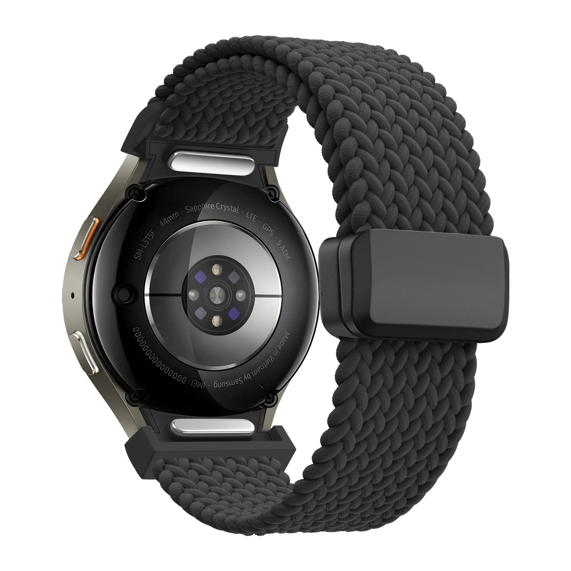 Bandz Samsung Galaxy Watch 7 - 40mm gevlochten band 'Easy fit' (zwart)