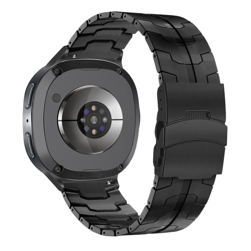 Bandz Samsung Galaxy Watch 8 - 44mm stalen band 'Iron' (zwart)
