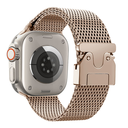 Bandz Apple Watch Ultra Milanese loop band met P-buckle (roségoud)