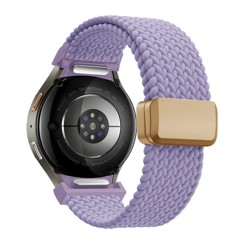 Bandz Samsung Galaxy Watch 4 Classic 46mm gevlochten band 'Easy fit' (lila)